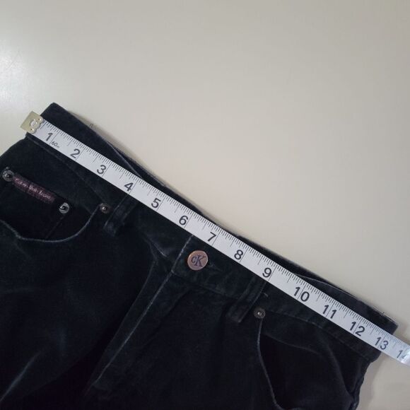 Calvin Klein Black Velvet High Waisted Boot Leg Jeans - Picture 7 of 16